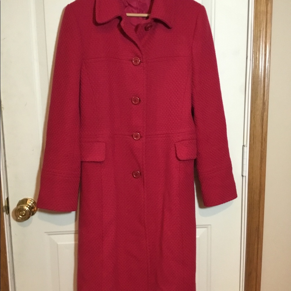 Steve by Searle Lined Red Wool Coat Size 10